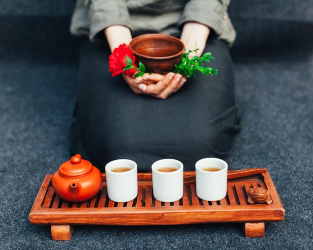 Wellness center tea service with quality preparation and presentation